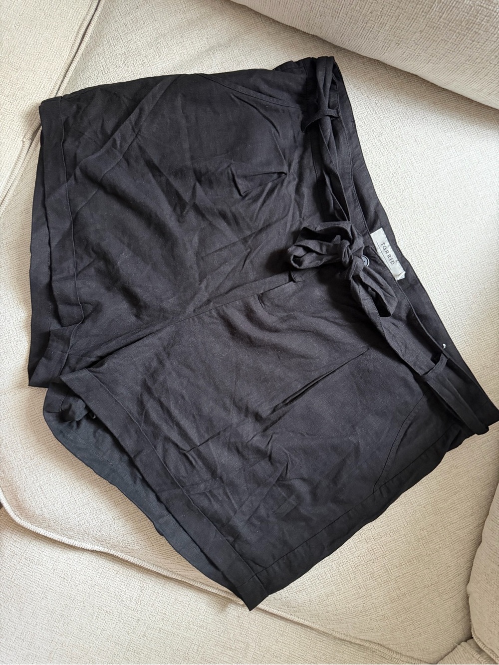 torrid Black High-Waist Tie-Front Shorts